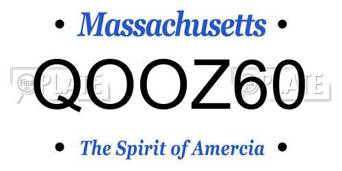 QOOZ60 Massachusetts License Plate
