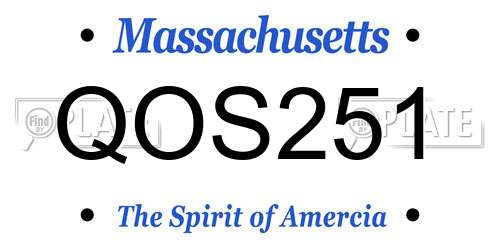 QOS251 Massachusetts License Plate