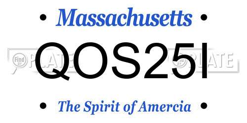 QOS25I Massachusetts License Plate
