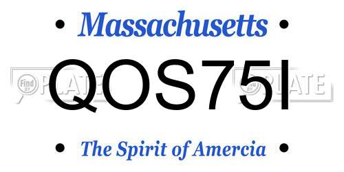QOS75I Massachusetts License Plate