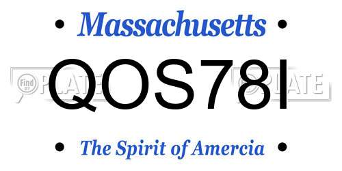 QOS78I Massachusetts License Plate