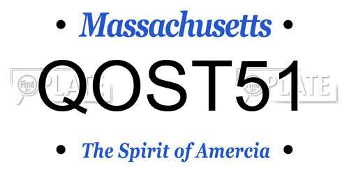 QOST51 Massachusetts License Plate