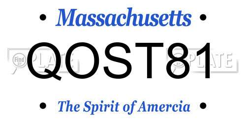 QOST81 Massachusetts License Plate