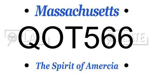 QOT566 Massachusetts License Plate