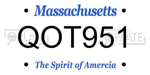QOT951 Massachusetts License Plate