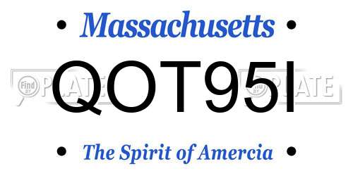 QOT95I Massachusetts License Plate