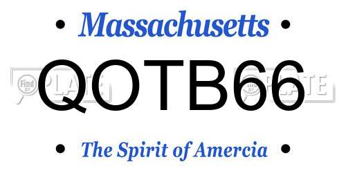 QOTB66 Massachusetts License Plate