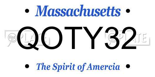 QOTY32 Massachusetts License Plate