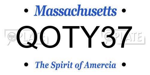 QOTY37 Massachusetts License Plate
