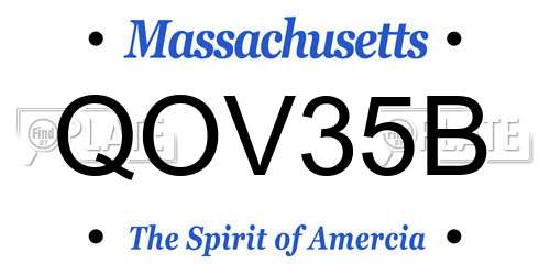 QOV35B Massachusetts License Plate