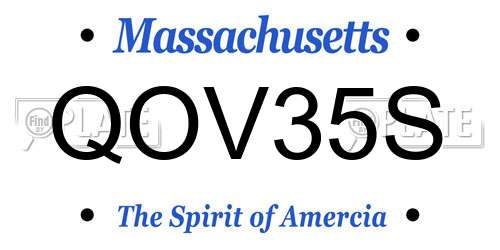 QOV35S Massachusetts License Plate