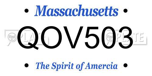 QOV503 Massachusetts License Plate