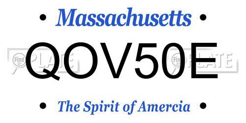 QOV50E Massachusetts License Plate