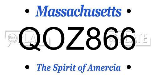 QOZ866 Massachusetts License Plate