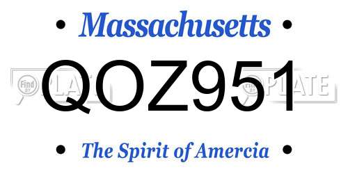 QOZ951 Massachusetts License Plate