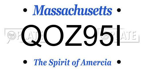 QOZ95I Massachusetts License Plate