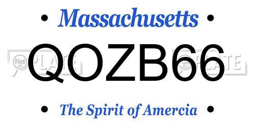 QOZB66 Massachusetts License Plate