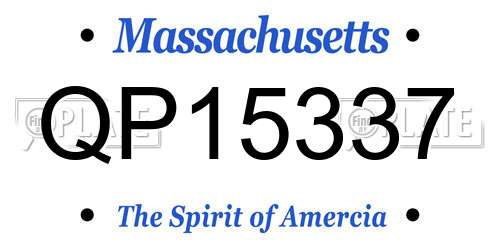 QP15337 Massachusetts License Plate