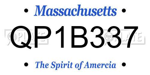 QP1B337 Massachusetts License Plate