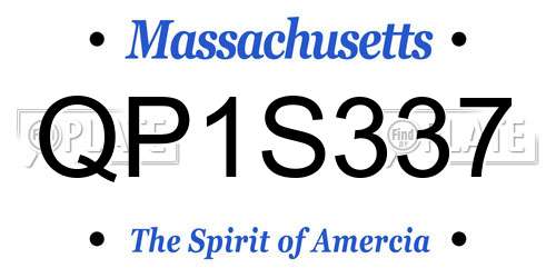 QP1S337 Massachusetts License Plate