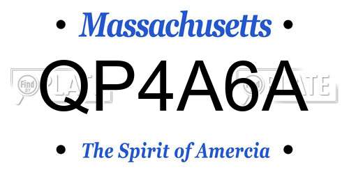 QP4A6A Massachusetts License Plate