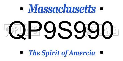 QP9S990 Massachusetts License Plate