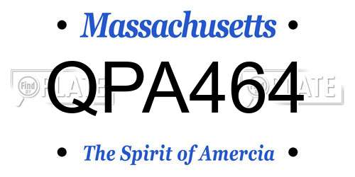 QPA464 Massachusetts License Plate