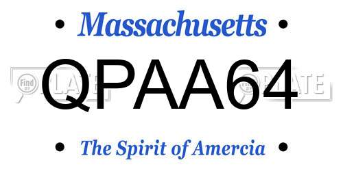 QPAA64 Massachusetts License Plate