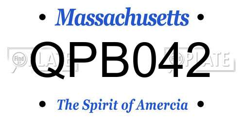 QPB042 Massachusetts License Plate