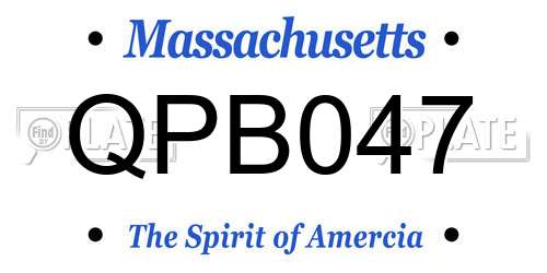QPB047 Massachusetts License Plate