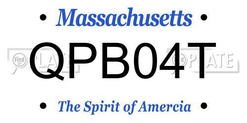 QPB04T Massachusetts License Plate