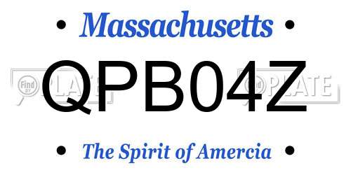 QPB04Z Massachusetts License Plate