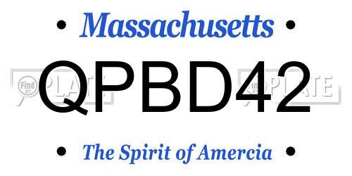 QPBD42 Massachusetts License Plate