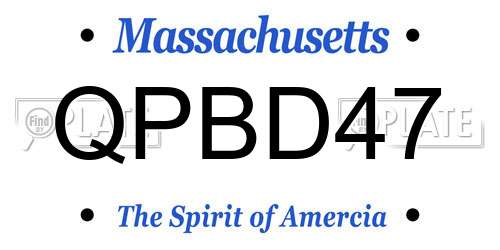 QPBD47 Massachusetts License Plate