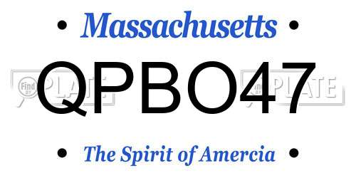 QPBO47 Massachusetts License Plate