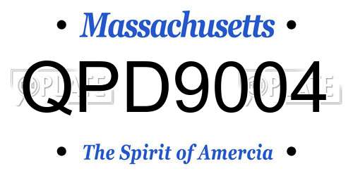 QPD9004 Massachusetts License Plate
