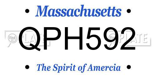 QPH592 Massachusetts License Plate