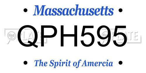 QPH595 Massachusetts License Plate
