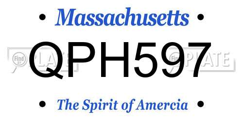 QPH597 Massachusetts License Plate