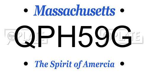 QPH59G Massachusetts License Plate