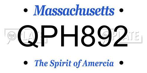 QPH892 Massachusetts License Plate