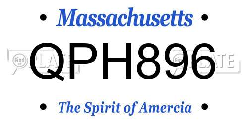 QPH896 Massachusetts License Plate