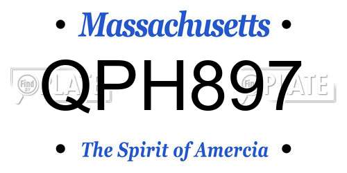 QPH897 Massachusetts License Plate