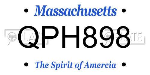 QPH898 Massachusetts License Plate