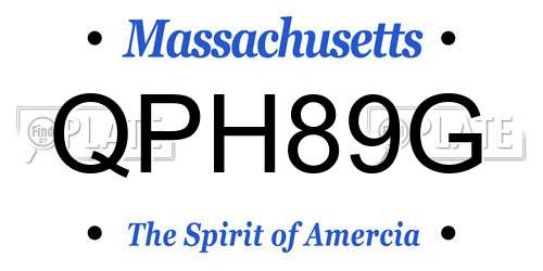QPH89G Massachusetts License Plate