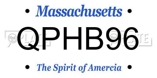 QPHB96 Massachusetts License Plate