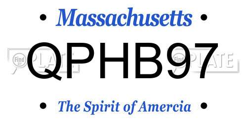 QPHB97 Massachusetts License Plate
