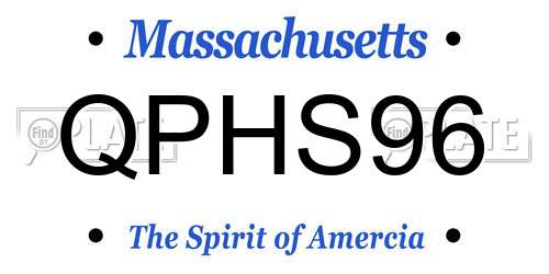 QPHS96 Massachusetts License Plate