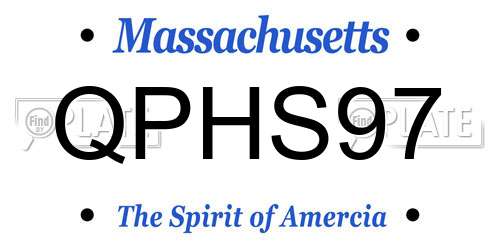 QPHS97 Massachusetts License Plate