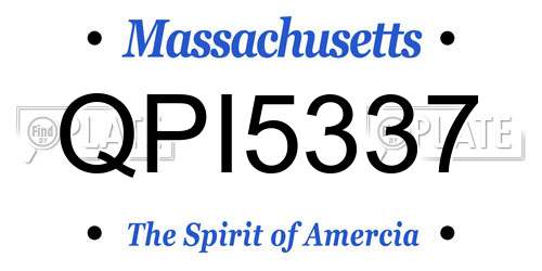 QPI5337 Massachusetts License Plate
